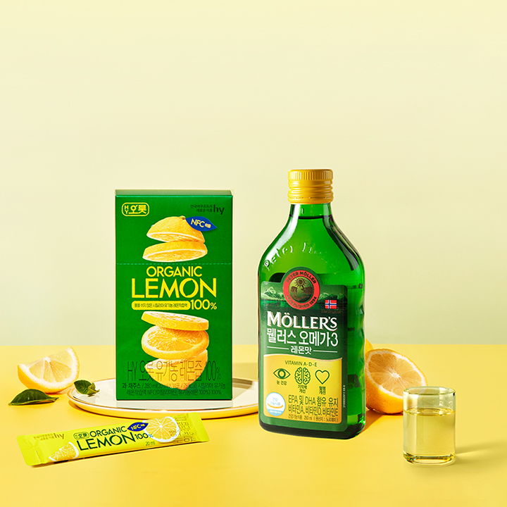 [뭴러스&레몬즙 세트]뭴러스 오메가3 레몬맛 250ml 2개 + HY 오롯 유기농 레몬즙 100% 1개 - 상품 이미지