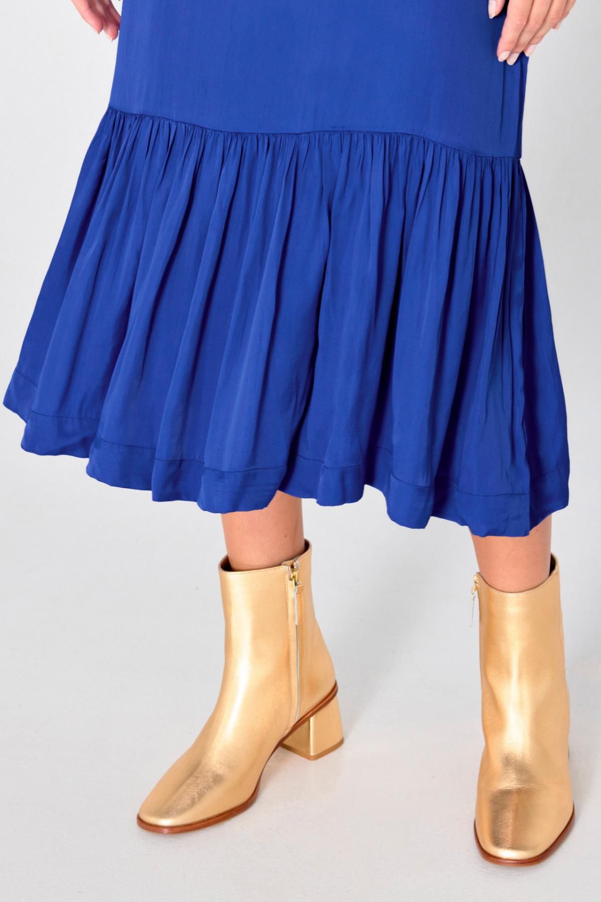 타이니코튼 러플 미디 원피스 블루 AW24-606J29 ONE COLOR - 상세 이미지 5
