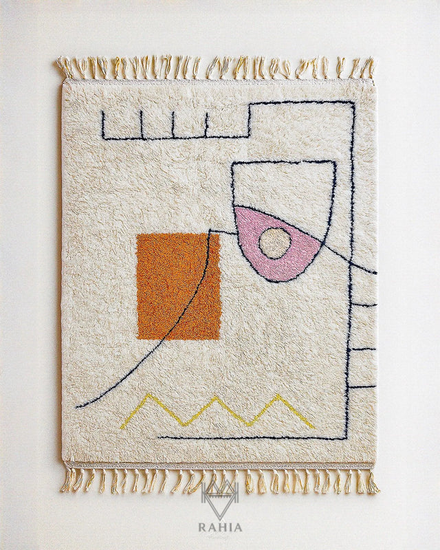 라히아 모로칸러그 양털러그 거실 카페트 수제작