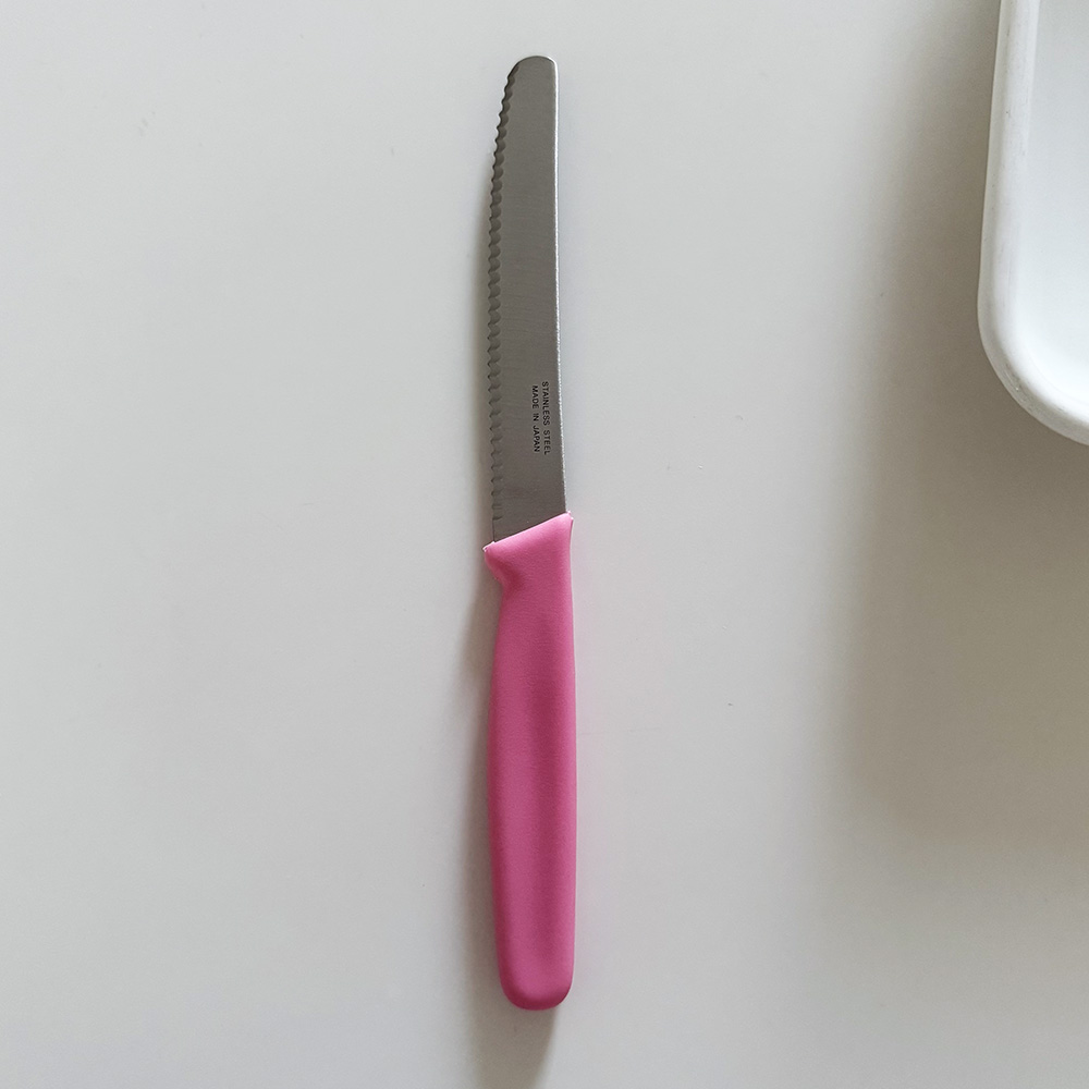 일본 니켄 톱니 과도 핑크 휴대용 칼 일제 과도 빵칼 빵 나이프 - 상세 이미지 5