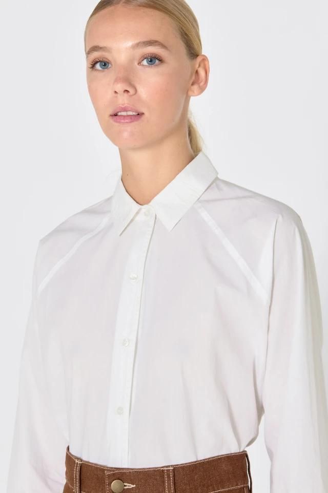 타이니코튼 래글런 베이직 화이트 긴팔 셔츠 AW24-621101 WHITE - 상세 이미지 3