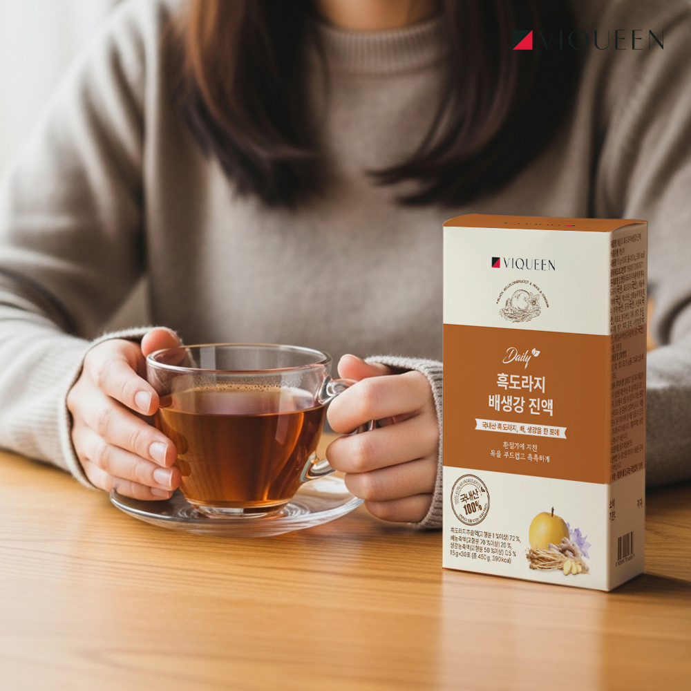바이퀸 데일리 국산 흑도라지 배 생강 도라지 진액 차 450g 30포, 1개 - 상세 이미지 2