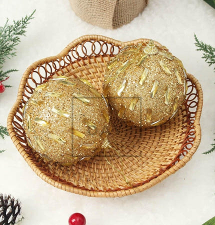 [트렌디프레소 협력사]데이슬롯 골드 장식볼 2p 보석홀릭 크리스마스데코 크리스마스장식