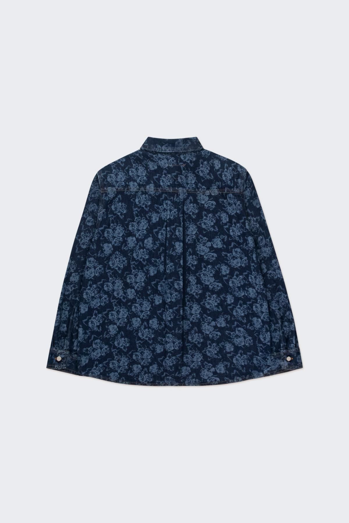 타이니코튼 플라워 패턴 데님 긴팔 셔츠 AW24-768L30 ONE COLOR - 상세 이미지 2
