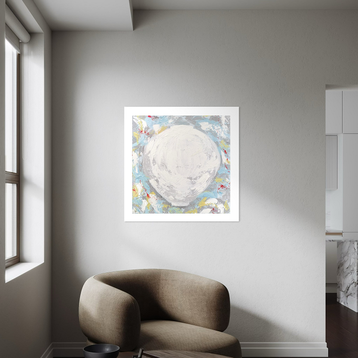 문자페인팅 Dal Pium no.1 달항아리 그림 고급 캔버스 액자 50호 (99x99cm)문자페인팅 - 상품 이미지
