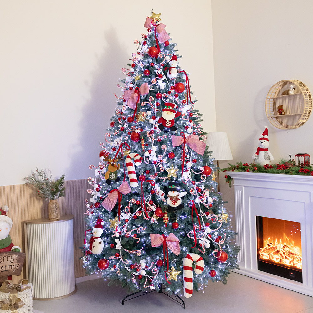 크리스마스 트리 나무 장식 풀세트 레드롤리볼노빌리티 250cm (단면) 성탄절 PE PVC 대형 소품 데코 꾸미기 - 상품 이미지