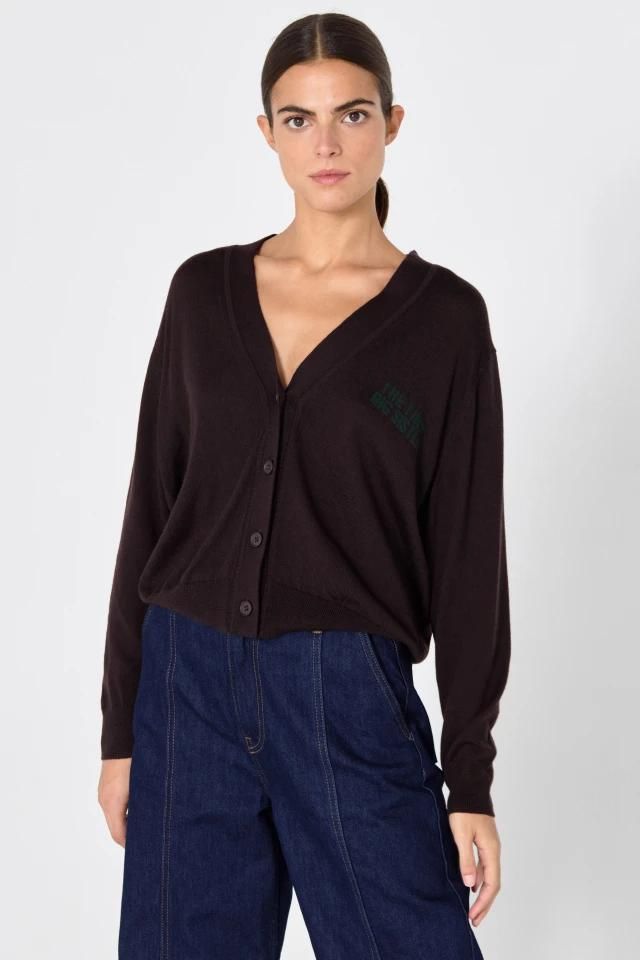 타이니코튼 베이직 브이넥 니트 카디건 AW24-691K22 CHOCOLATE - 상세 이미지 3