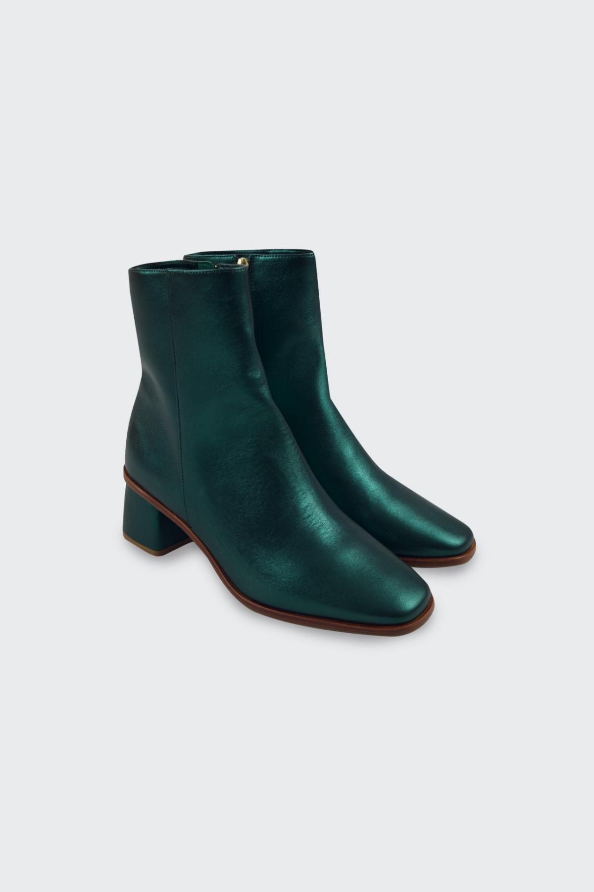 타이니코튼 메탈릭 레더 앵클부츠 AW24-762P80 VERDE - 상세 이미지 3