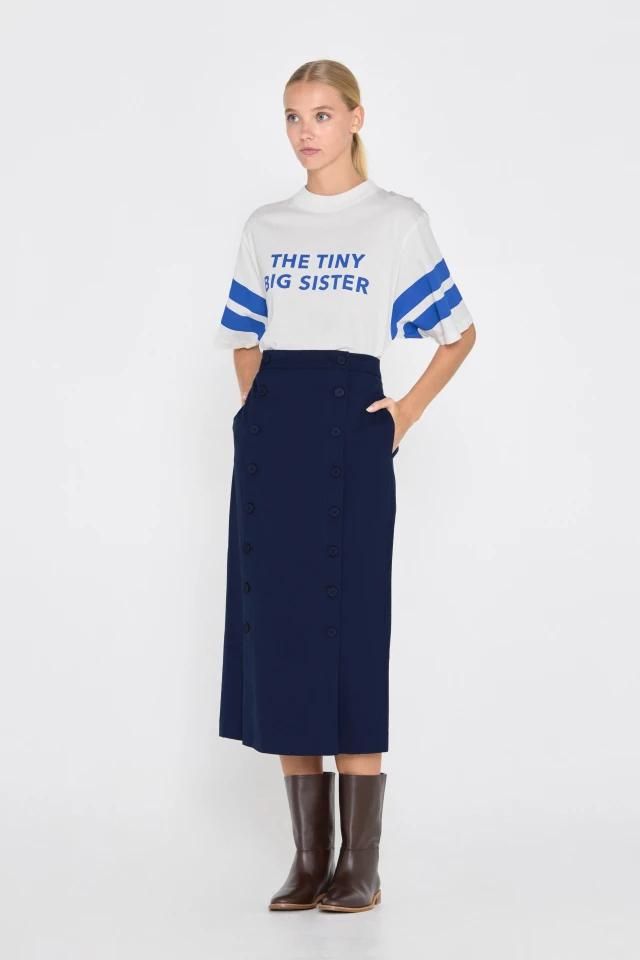 타이니코튼 모던 버튼 디테일 미디 스커트 AW24-648107 ONE COLOR - 상세 이미지 4