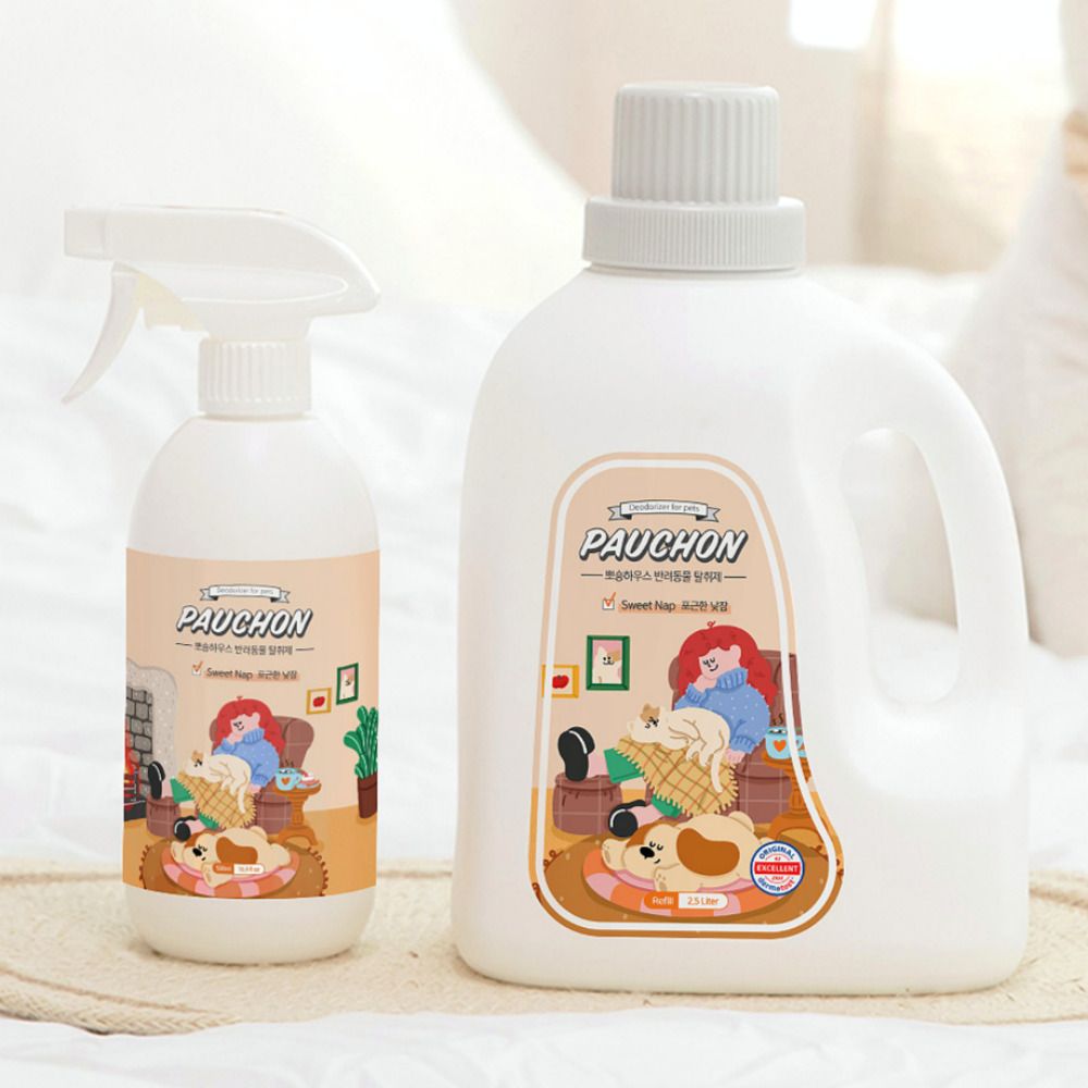 뽀숑하우스 강아지 탈취제 2.5L+500ml 포근한낮잠 외 4가지향 반려동물 오줌 냄새제거 - 상품 이미지