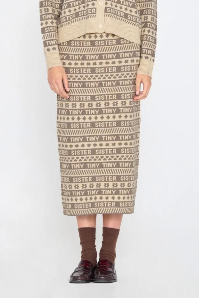 타이니코튼 자카드 패턴 미디 스커트 Falda jacquard AW24-712P01 ONE COLOR - 상세 이미지 3