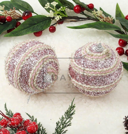 [트렌디프레소 협력사]데이슬롯 핑크 장식볼 2p 트리플로프 트리오너먼트 크리스마스데코