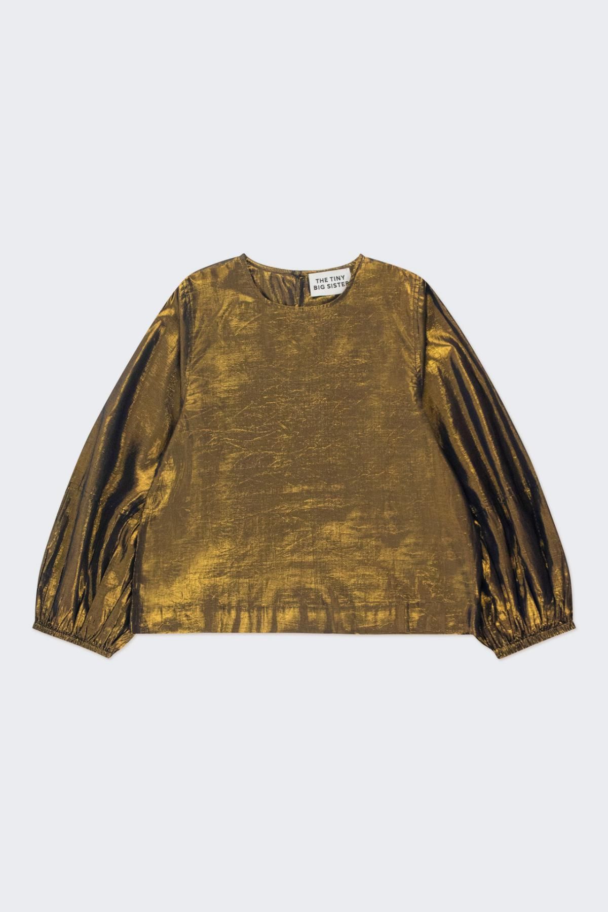 타이니코튼 글램 메탈릭 퍼프소매 블라우스 AW24-604107 ONE COLOR - 상품 이미지