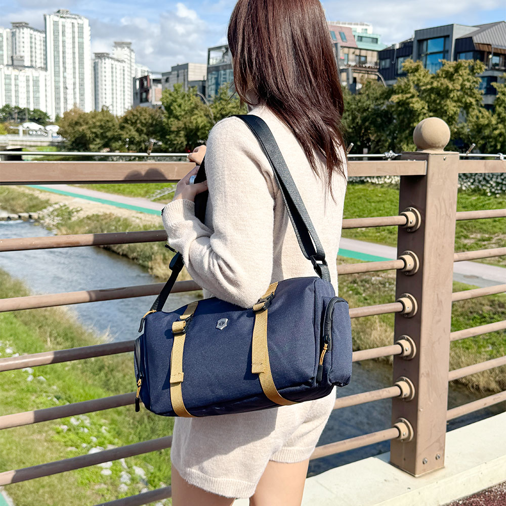 운동 헬스 여행 레트로 감성 보스턴백 남여 공용 여행 크로스백 복고풍 보스톤가방 - 상세 이미지 2