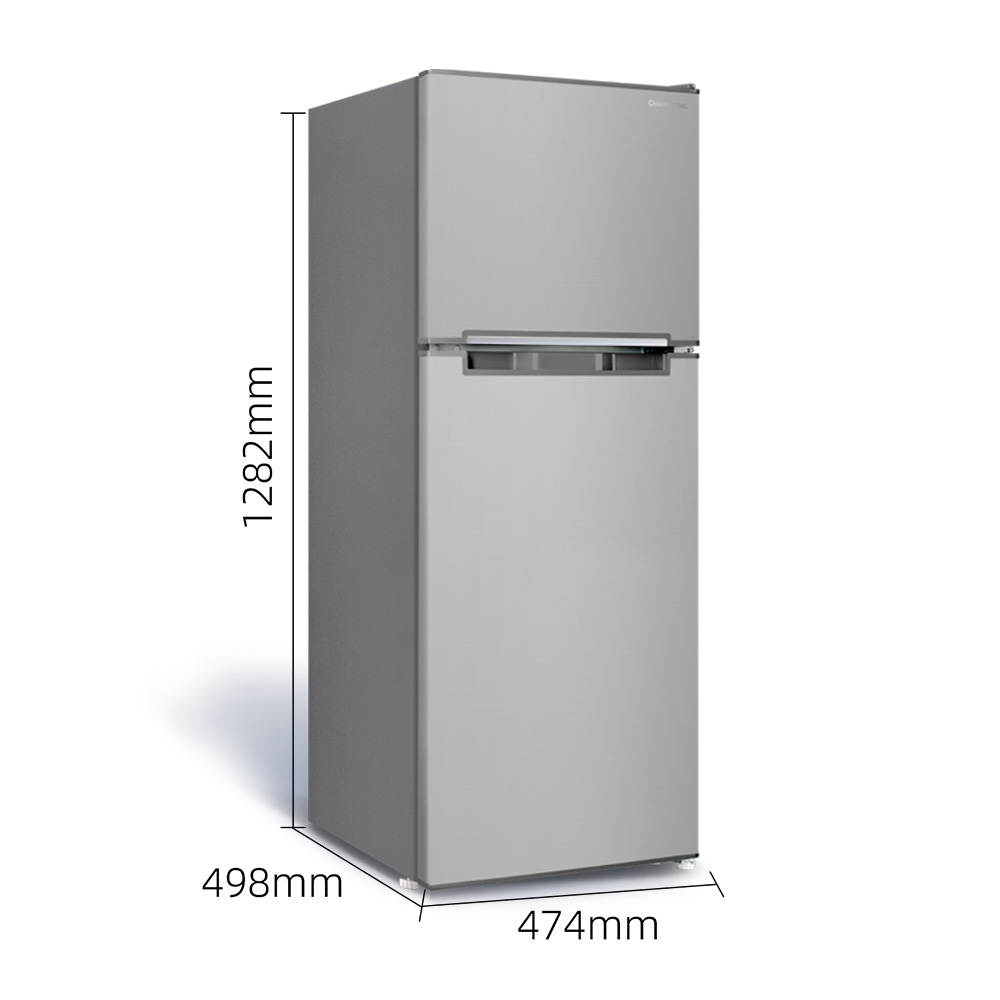 창홍 소형 미니 냉장고 2도어 원룸 가정용 실버 138L