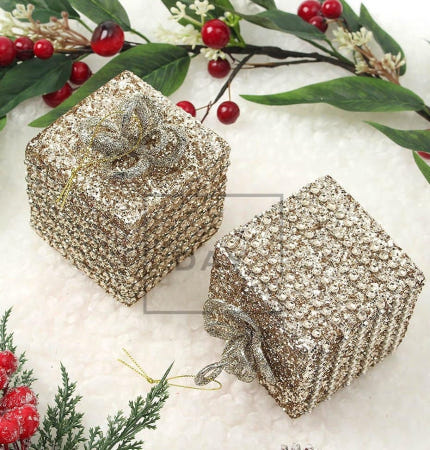 [트렌디프레소 협력사]데이슬롯 골드 오너먼트 2p 상자 크리스마스트리오너먼트 트리장식세트