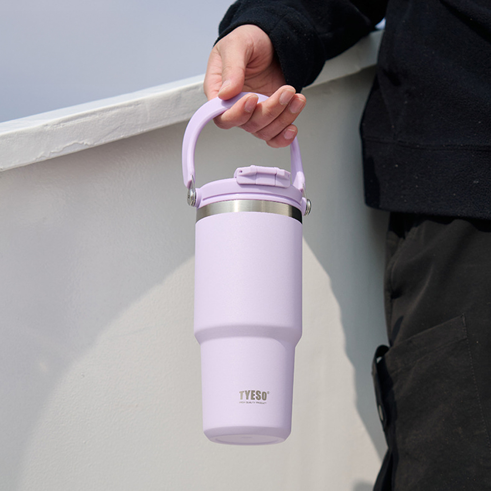테이소 휴대용 손잡이 스텐 차량용 파스텔 각인텀블러 600ml 750ml 900ml - 상세 이미지 4