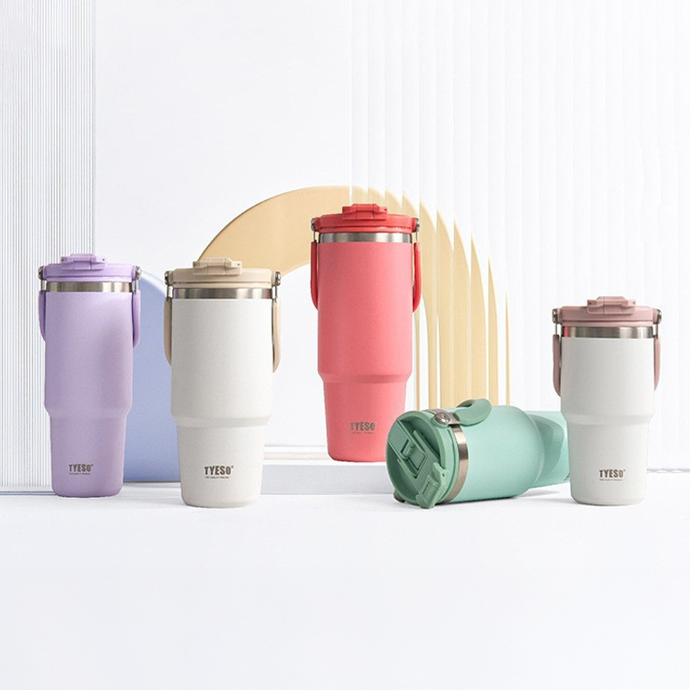 테이소 휴대용 손잡이 스텐 차량용 파스텔 각인텀블러 600ml 750ml 900ml - 상세 이미지 3
