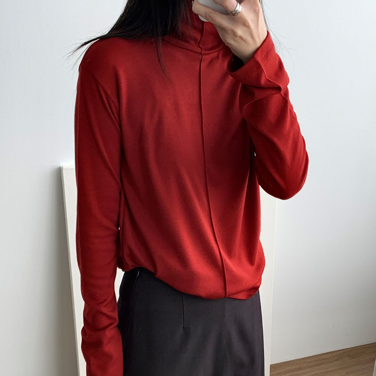[당일발송] 라인 폴라티 소프트 기모 긴팔 안붙는 목폴라 스판티 웨어링무드 (3c) - 상세 이미지 2