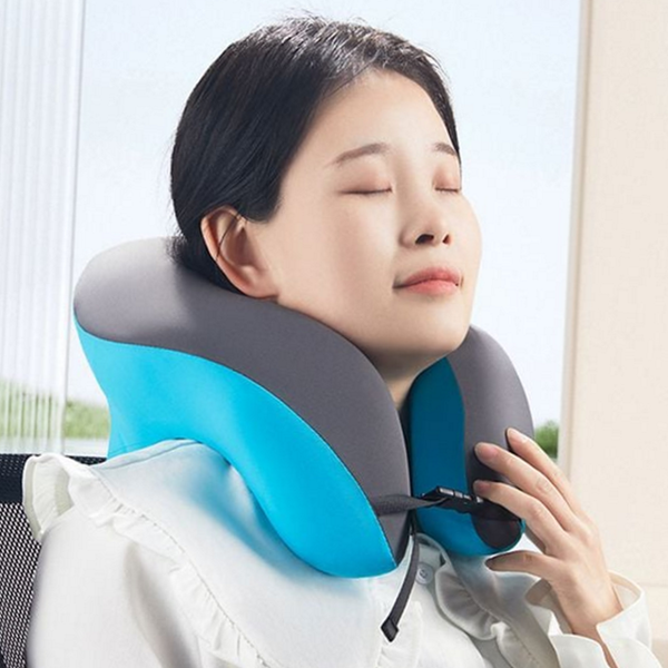 목지지 u자형 목 쿠션 기내용 휴대용 목 쿠션 여행용 메모리 - 메인 이미지