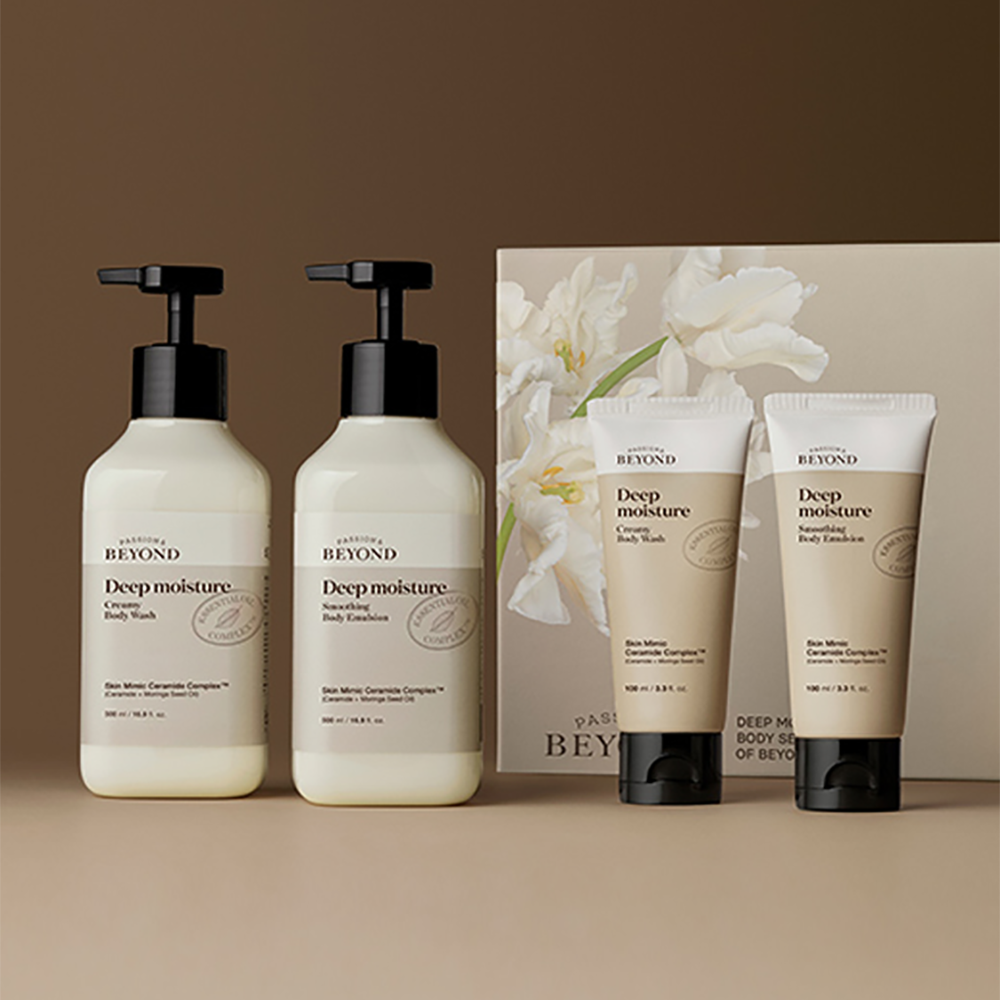 비욘드 대용량 머스크향 촉촉 딥모이스처 바디 프리미엄 2종 세트(워시 500mL+로션 500mL) - 상품 이미지