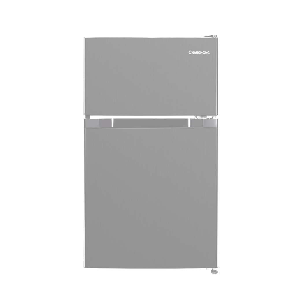 창홍 소형 미니 냉장고 2도어 원룸 가정용 실버 86L