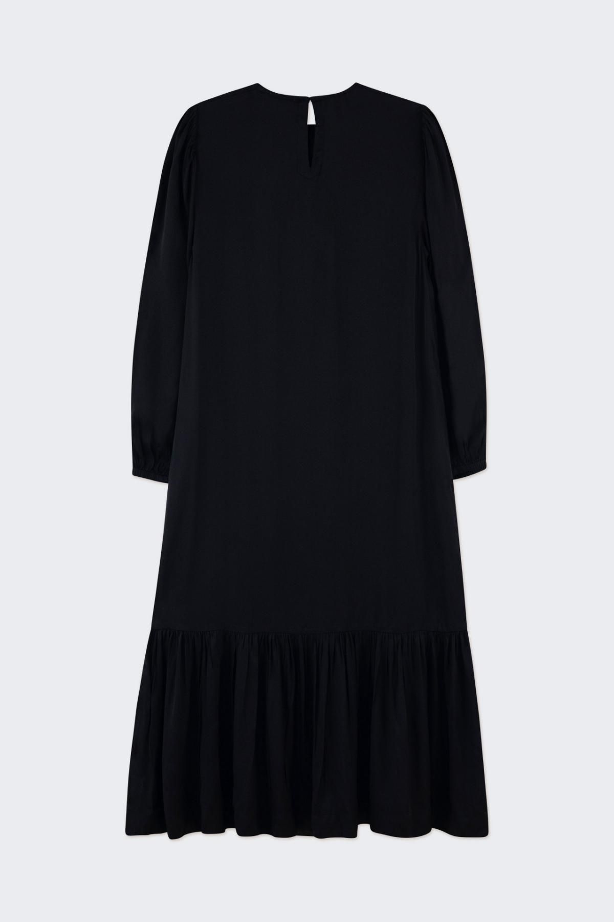 타이니코튼 러플 미디 원피스 블랙 AW24-609102 ONE COLOR - 상세 이미지 2