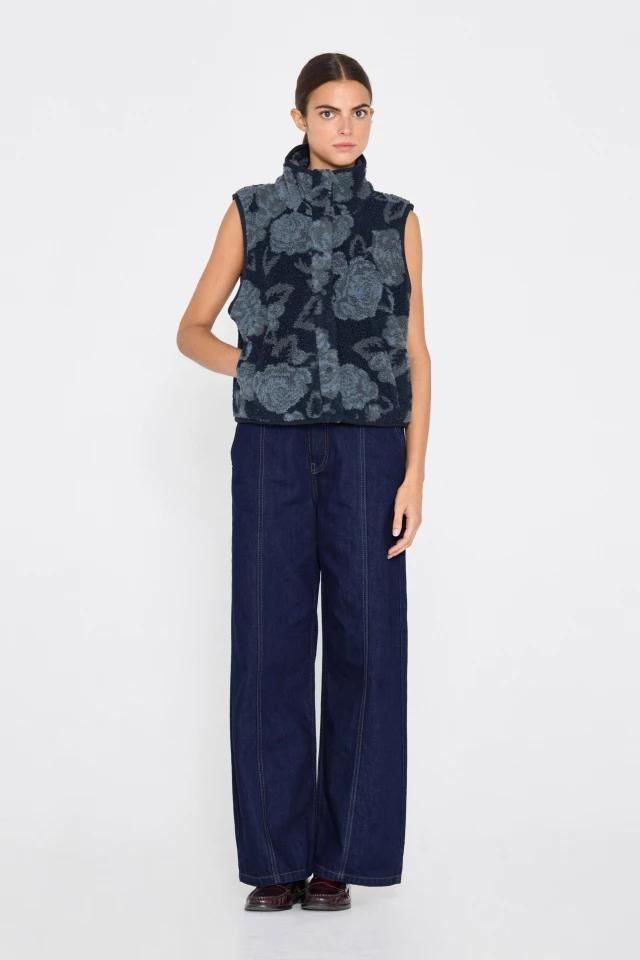 타이니코튼 플라워 패턴 플리스 베스트 AW24-747107 ONE COLOR - 상세 이미지 4