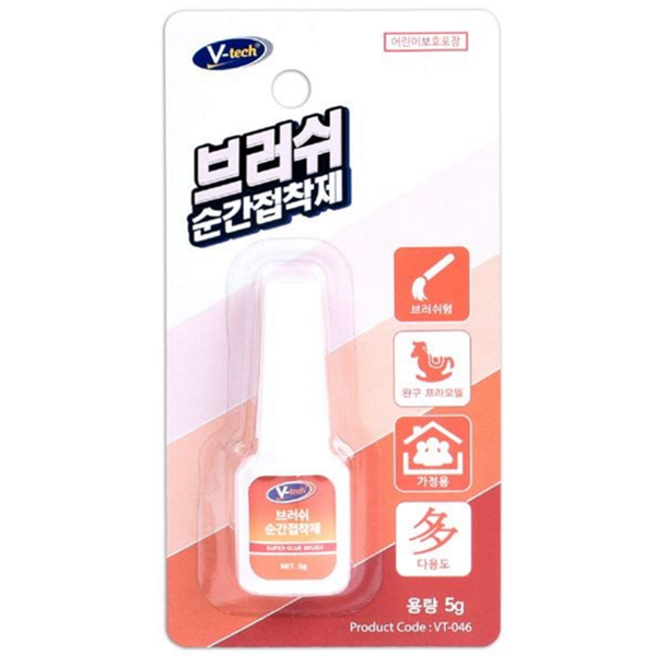 다용도 순간 접착제 액체형 브러쉬 형 접착제 5g 투명 강력 - 상품 이미지