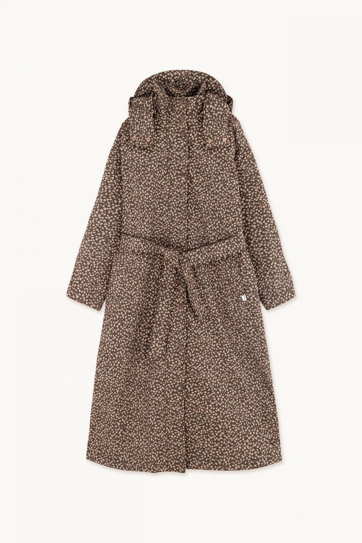 타이니코튼 방수 플라워 패턴 후드 롱 트렌치코트 AW22-726K22 ONE COLOR - 상품 이미지