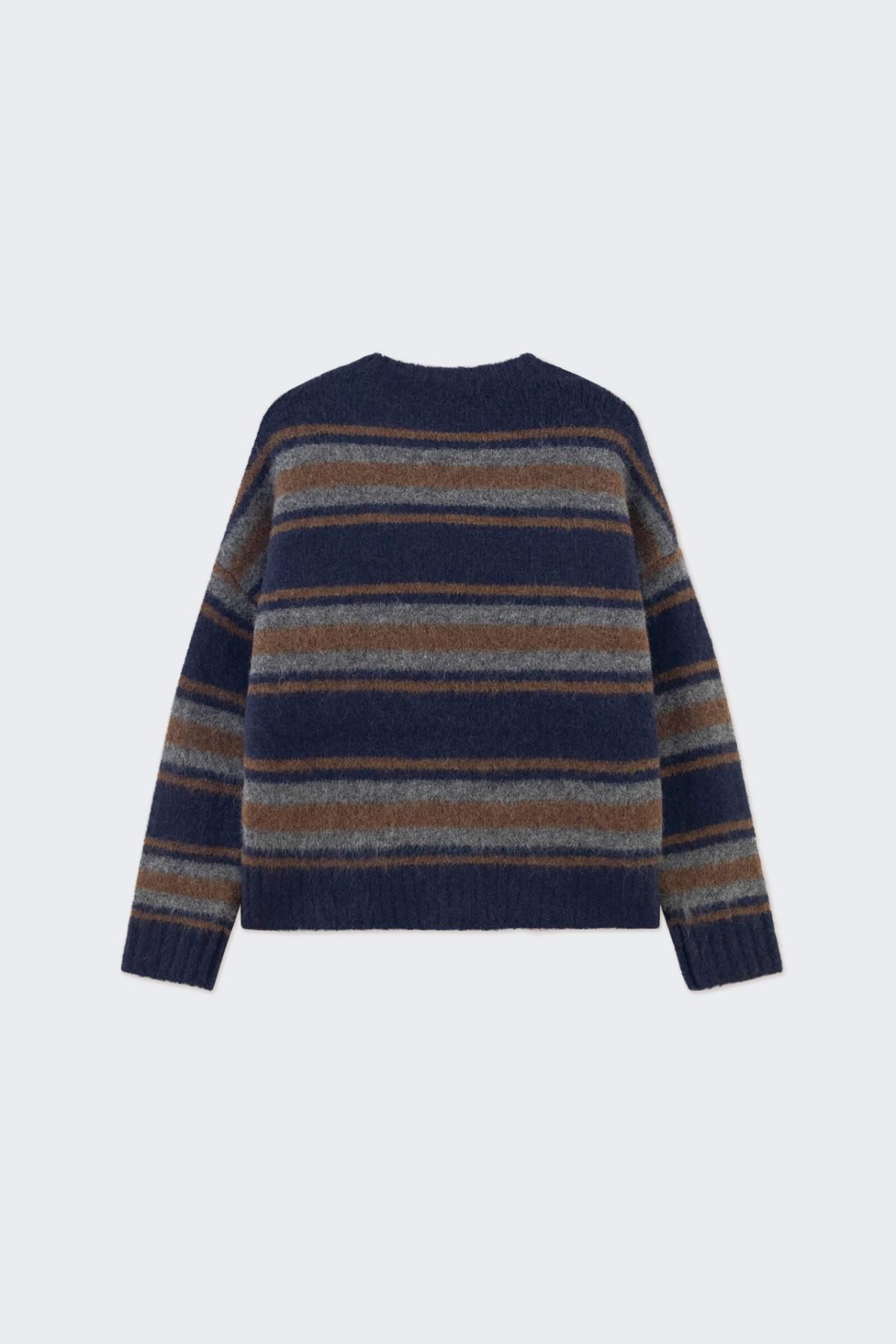 타이니코튼 스트라이프 라운드넥 니트 Jersey luca a rayas AW24-719107 NAVY - 상세 이미지 2