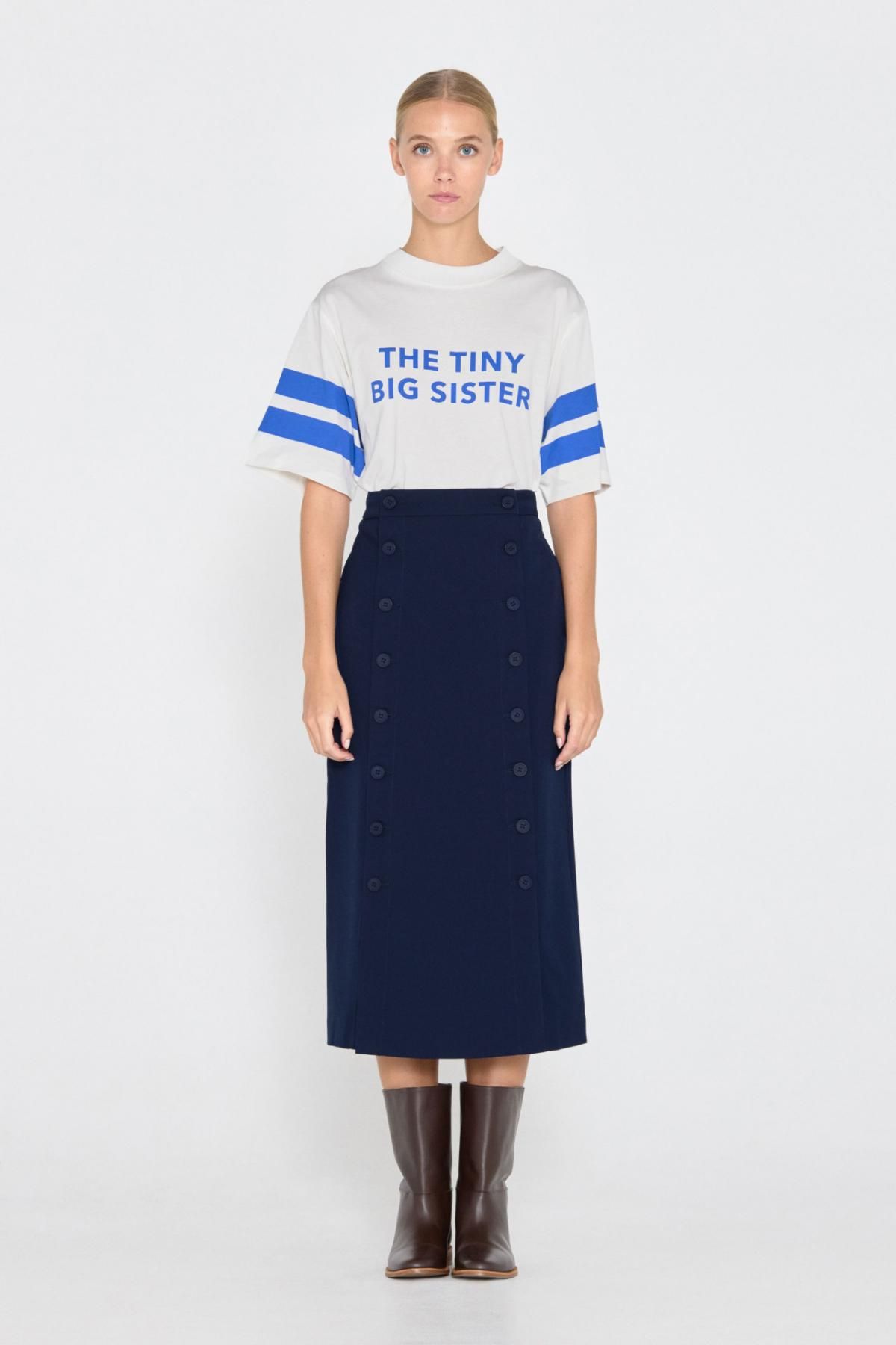 타이니코튼 레터링 루즈핏 반팔 티셔츠 AW24-728104 BLANCO - 상세 이미지 4