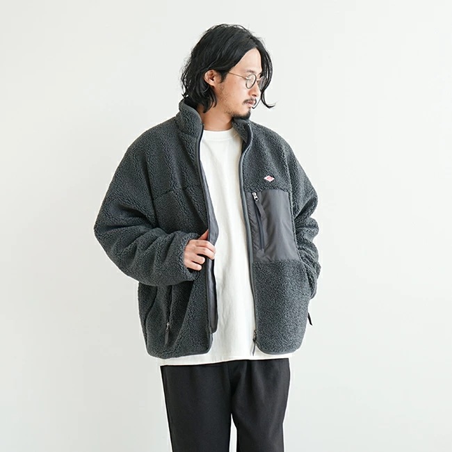 단톤 스탠드 카라 보아 플리스 재킷 남성 뽀글이 DT-A0195LBA M BEIGE - 상세 이미지 5
