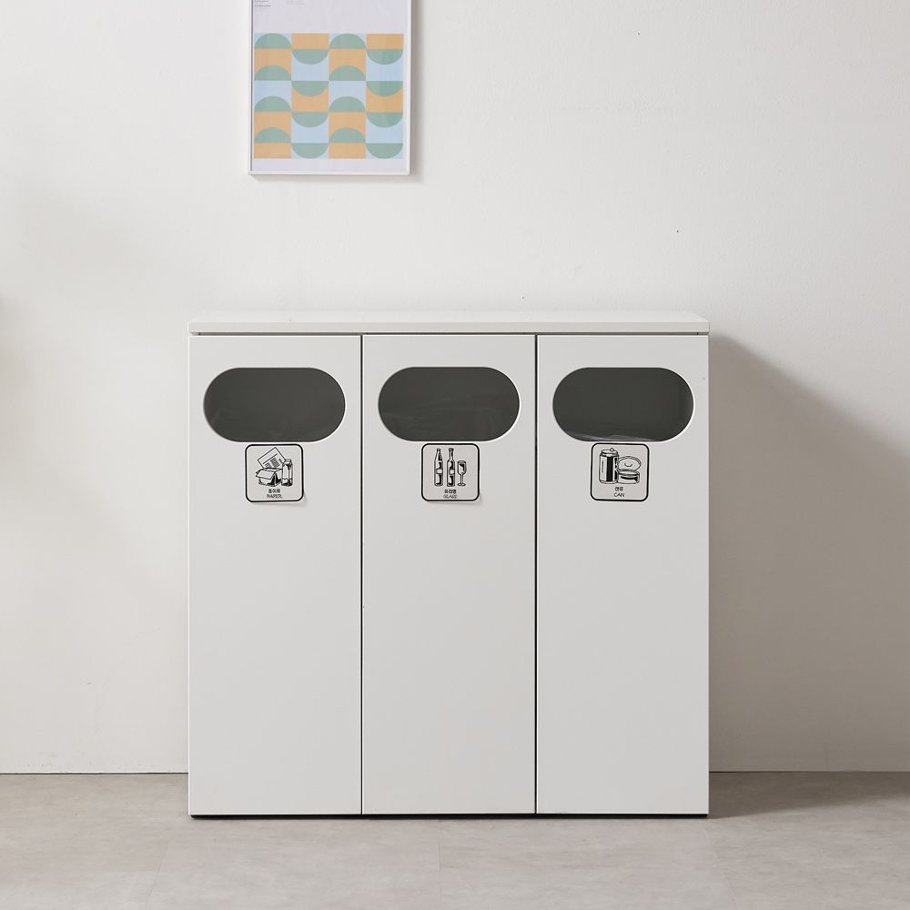 가구의서 재활용 분리수거함 휴지통 1단 3칸 900x405x857mm