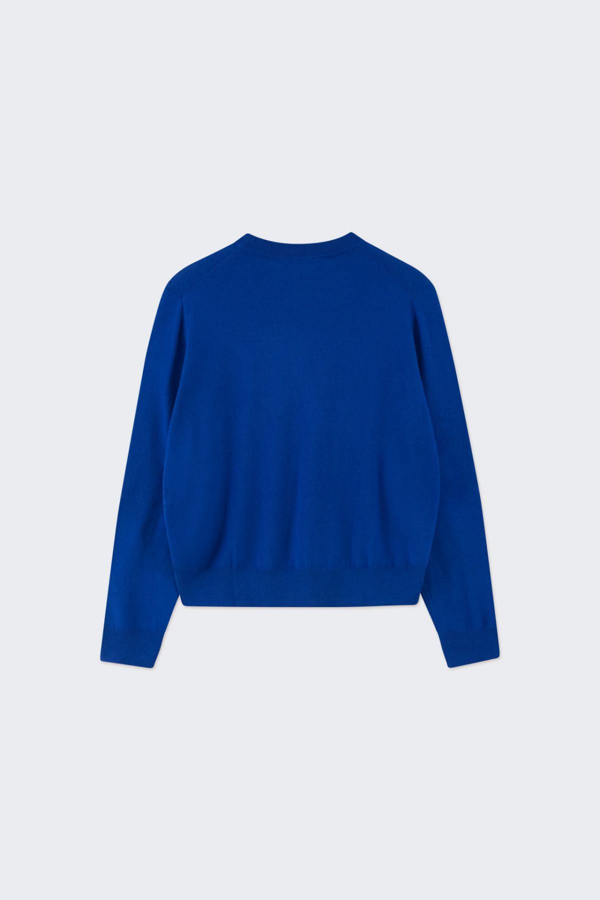 타이니코튼 리본 포인트 라운드넥 니트 AW24-696J29 ONE COLOR - 상세 이미지 2
