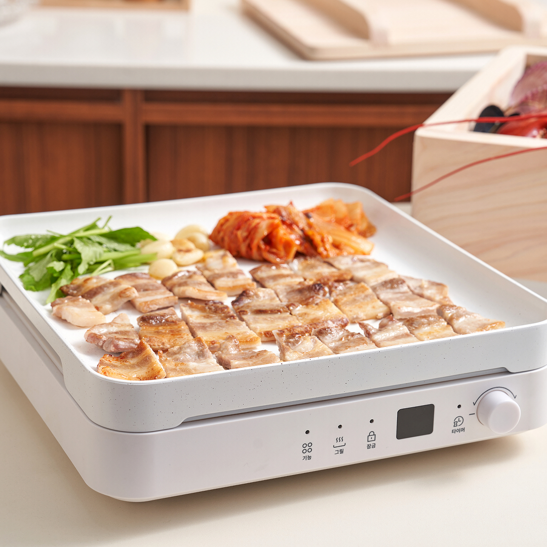 풀무원 트리플 인덕션 쿠커 1구인덕션 그릴플레이트 + 편백찜기 구성 RD1DWW1