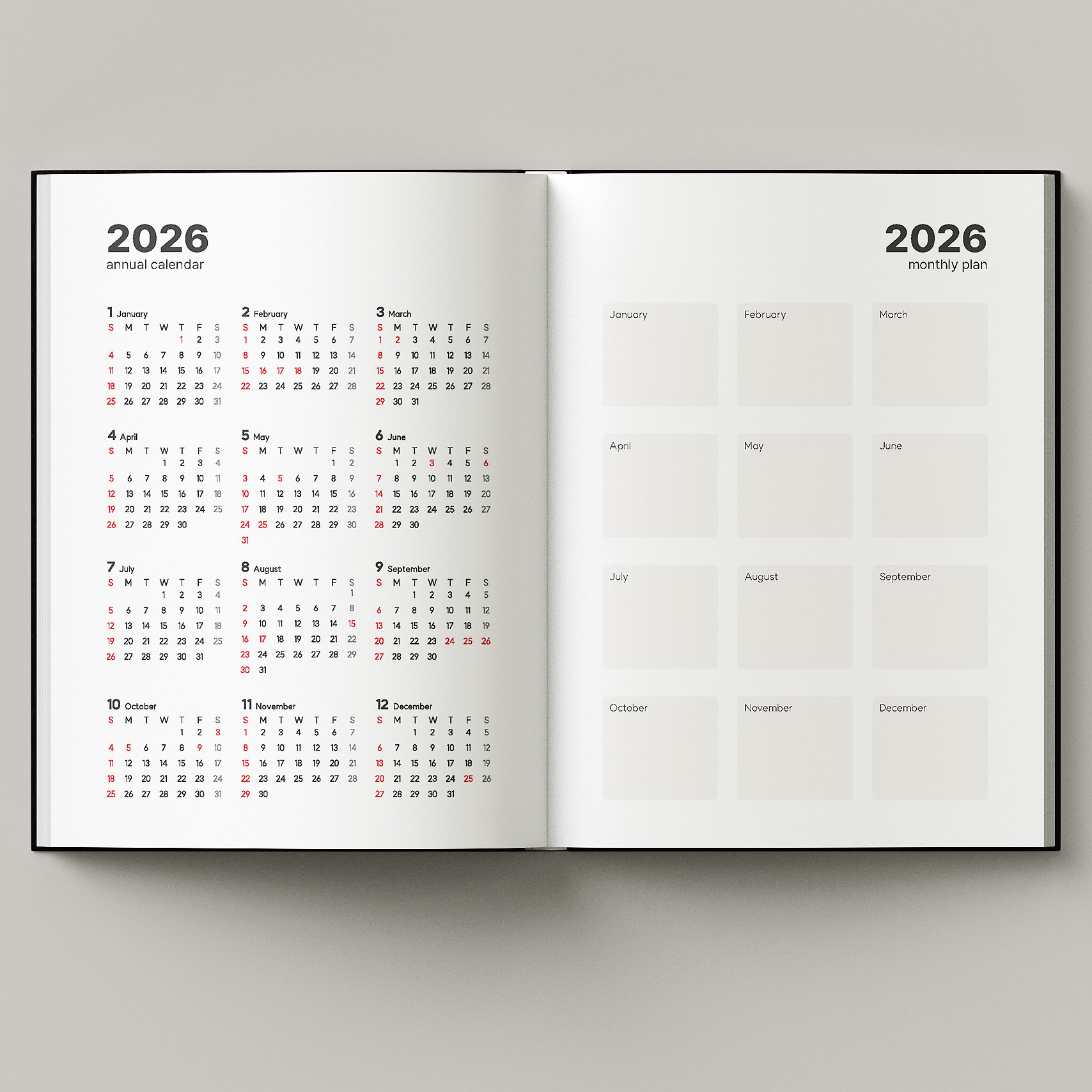 dna 2026년 양장 연간 먼슬리 위클리 데일리 연결되는 목표 스케줄 관리 다이어리