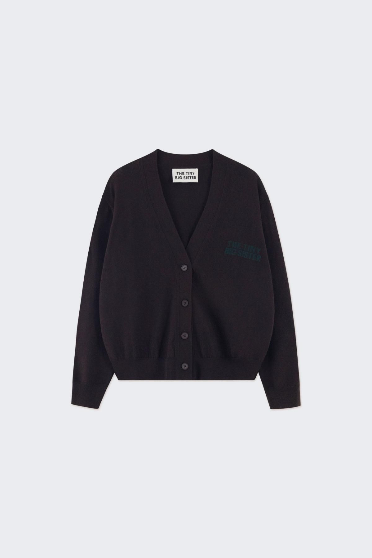 타이니코튼 베이직 브이넥 니트 카디건 AW24-691K22 CHOCOLATE - 메인 이미지