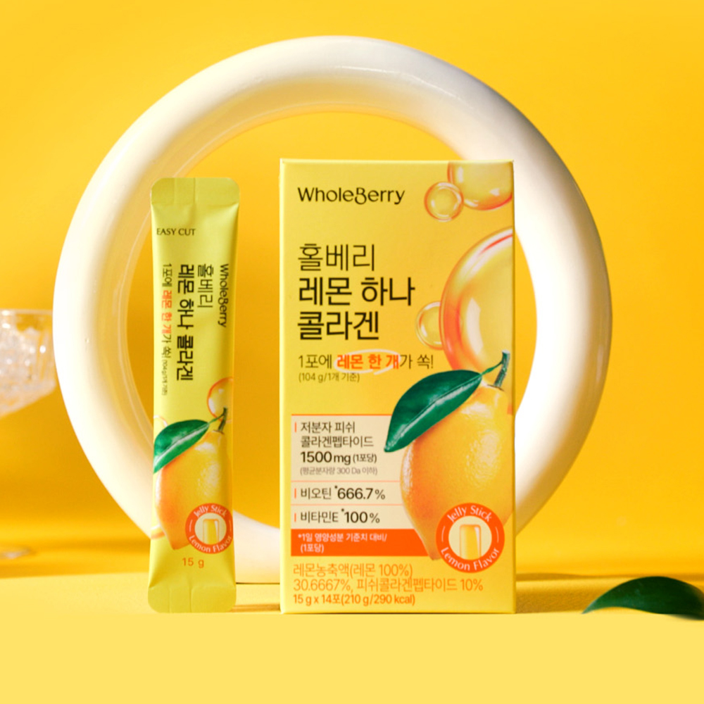 홀베리 레몬 하나 콜라겐 15g 14포, 1개 - 상품 이미지