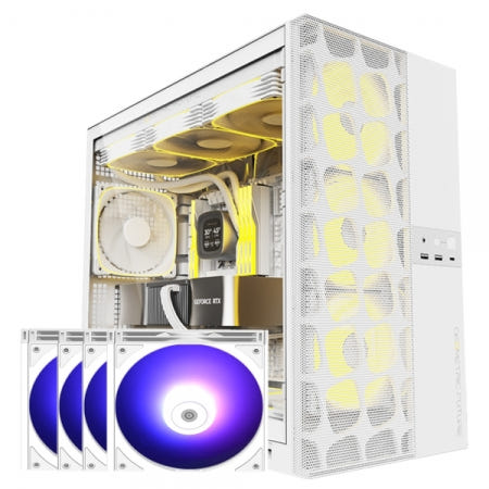 GEO메트릭퓨처 Model5 벤트 + Silence GI 140 ARGB (화이트 패키지) (미들타워)