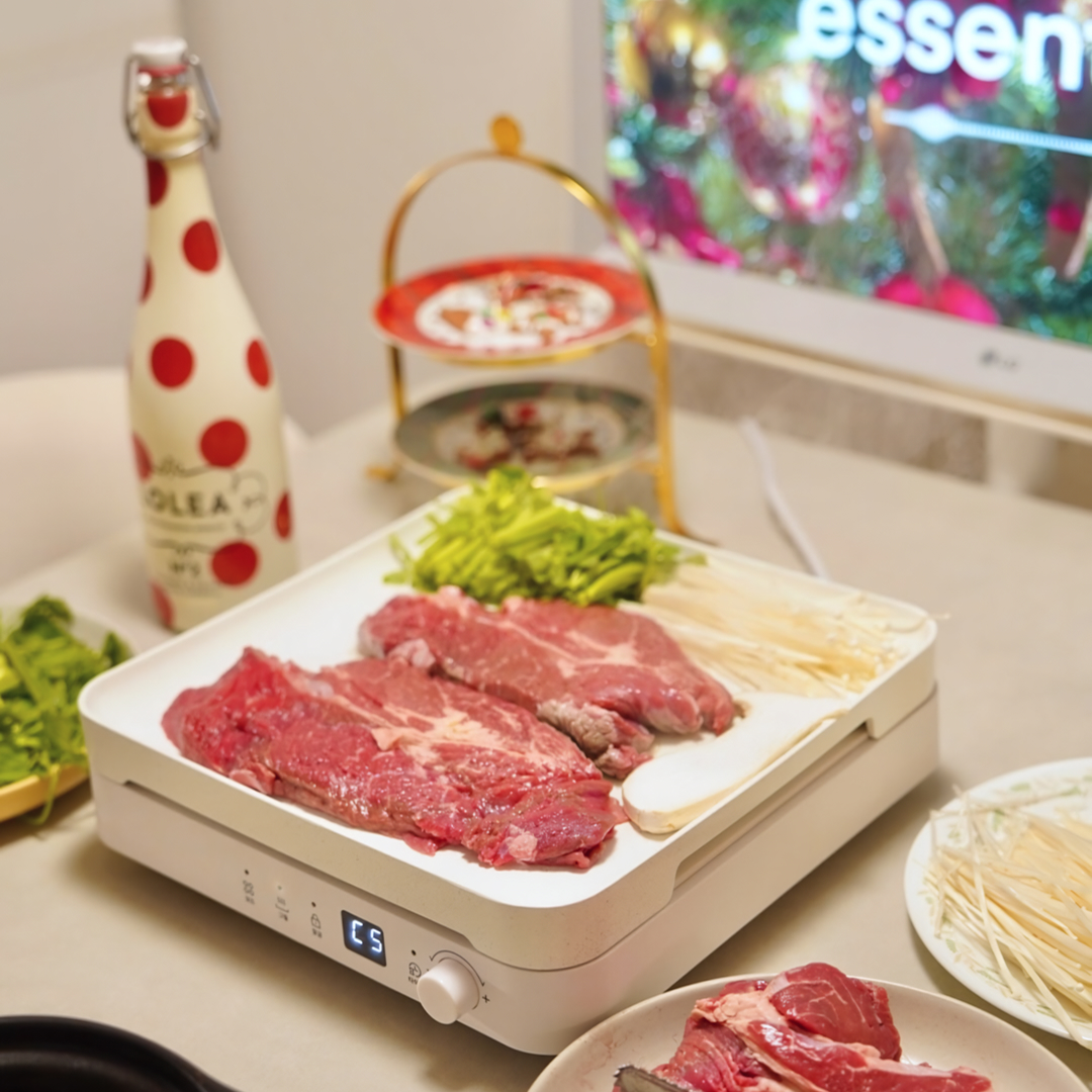 풀무원 트리플 인덕션 쿠커 1구인덕션 그릴플레이트 + 편백찜기 구성 RD1DWW1