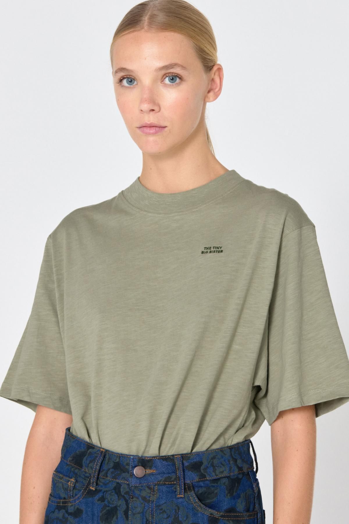 타이니코튼 미니멀 오버핏 베이직 반팔 티셔츠 AW24-730P70 LIQUEN - 상세 이미지 3