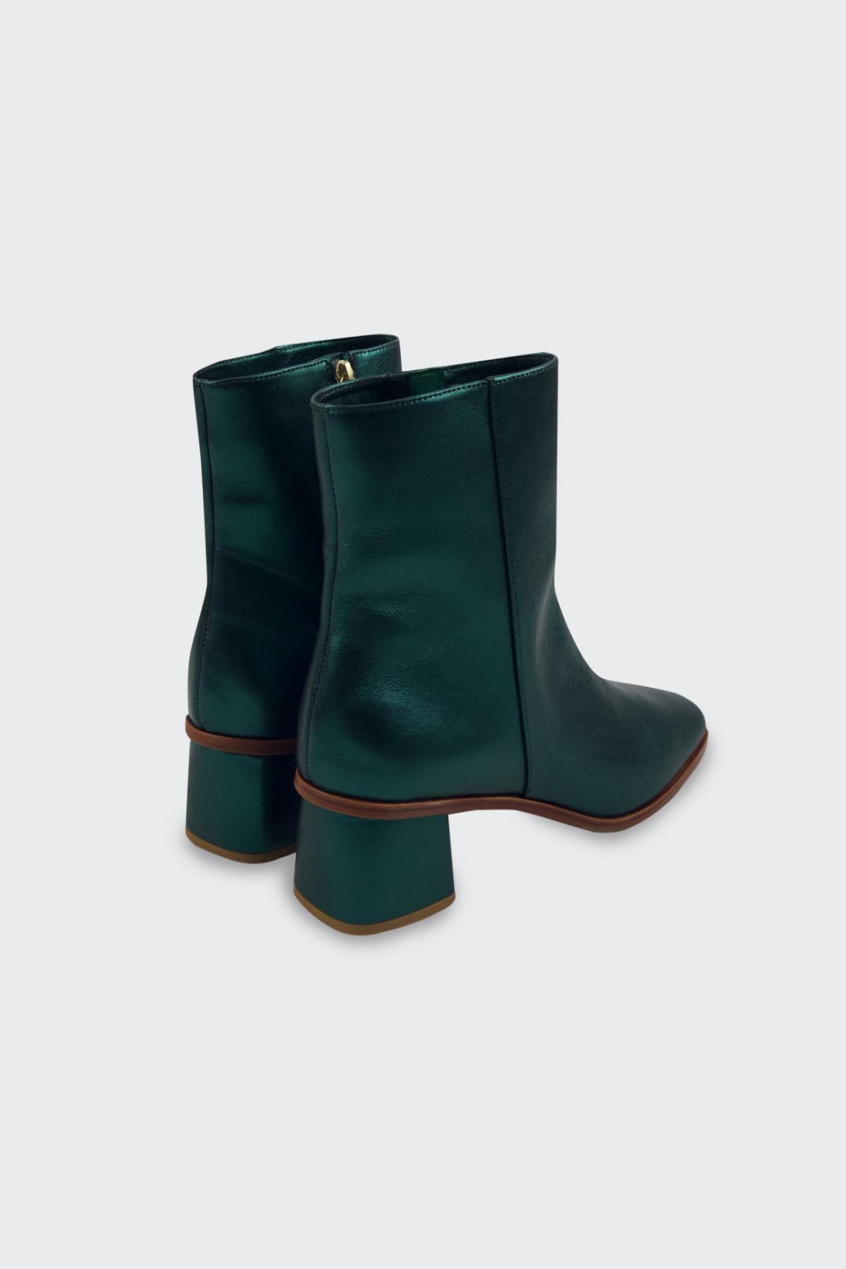 타이니코튼 메탈릭 레더 앵클부츠 AW24-762P80 VERDE - 상세 이미지 4
