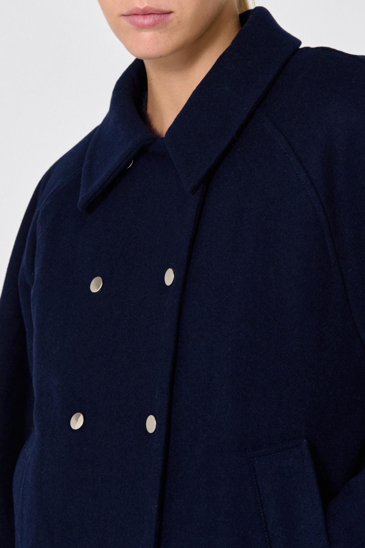 타이니코튼 미니멀 더블버튼 숏 코트 AW24-666107 ONE COLOR - 상세 이미지 5