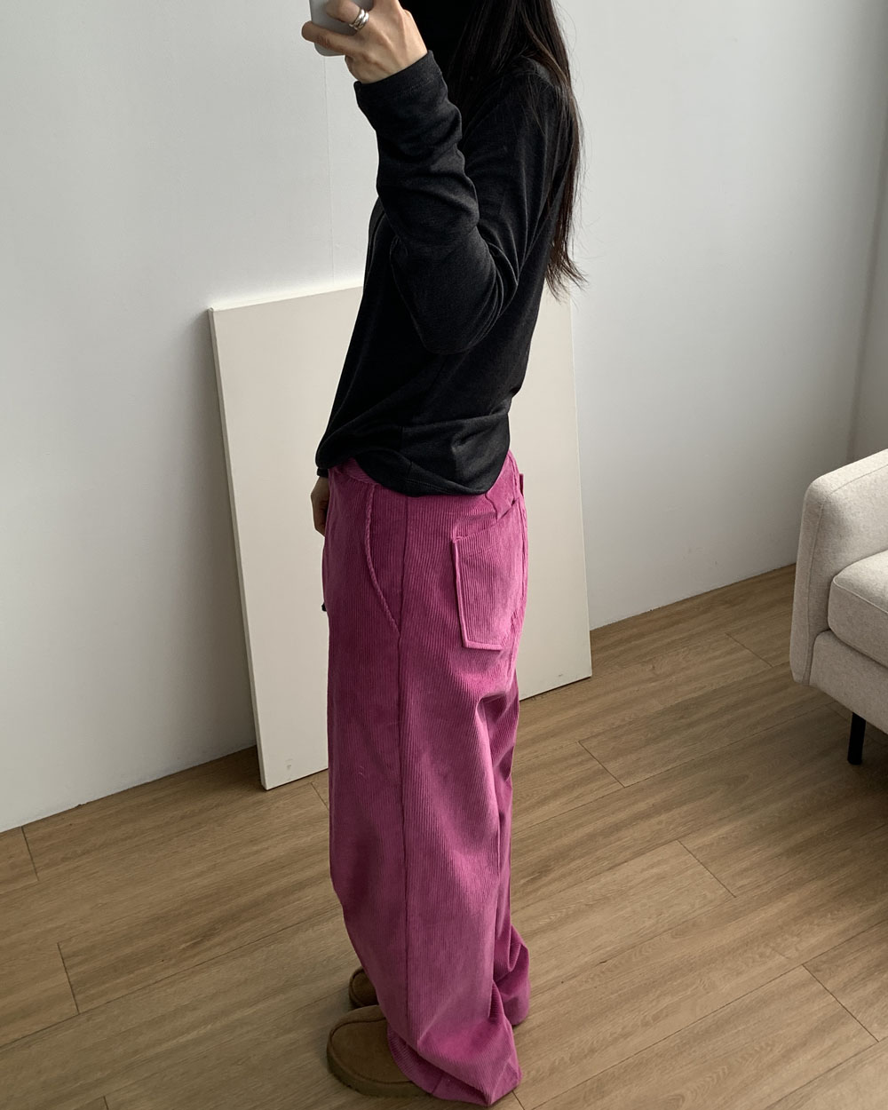 [당일발송] 라인 폴라티 소프트 기모 긴팔 안붙는 목폴라 스판티 웨어링무드 (3c) - 상세 이미지 4