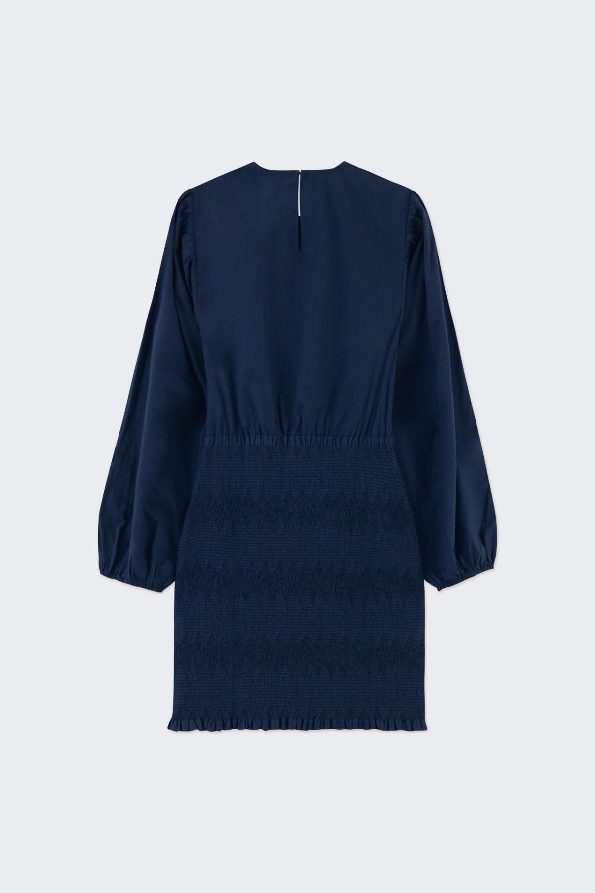 타이니코튼 네이비 퍼프소매 미니 원피스 AW24-626107 ONE COLOR - 상세 이미지 2