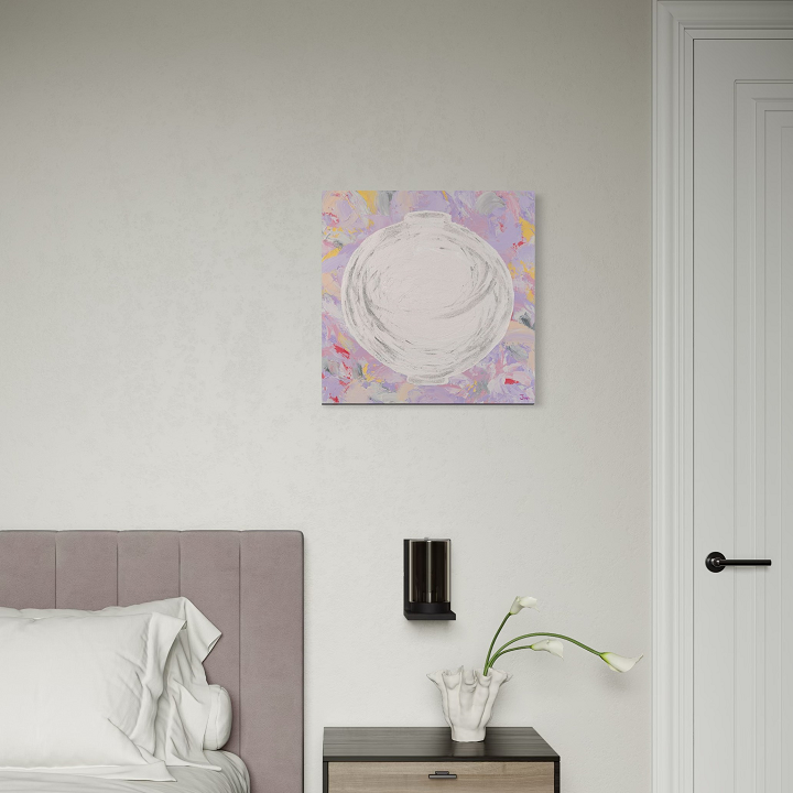 Dal Pium no.2고급캔버스천+삼나무캔버스틀15호(53x53x2.5cm) 달항아리 그림 캔버스 액자 복들어오는 달피움 시리즈 한정수량 에디션문자페인팅 - 상품 이미지