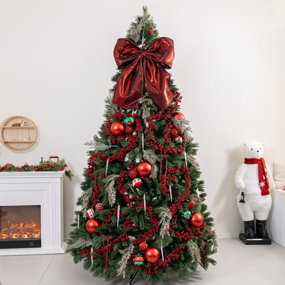 크리스마스 트리 나무 장식 풀세트 레드측백베리큰솔 300cm (단면) 성탄절 PE PVC 대형 소품 데코 꾸미기 - 상세 이미지 4