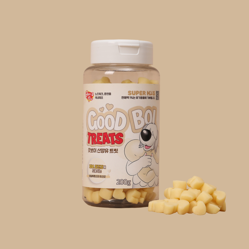 슈퍼포우 강아지 다이어트 간식 저칼로리 저알러지 노즈워크 굿보이 트릿 산양유, 200g, 1개 이미지 2