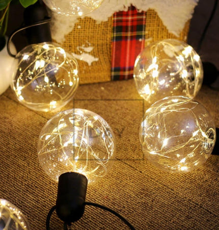 [트렌디프레소 협력사]데이슬롯 LED 지니전구 10구 왕알 트리전등 캠핑가랜드조명 크리스마스가랜드조명